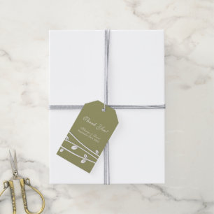 Leaved Branches Wedding Thank You Gift Tags