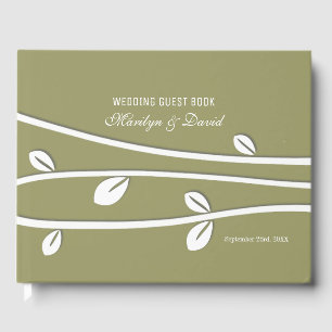 Leaved White Branches Guest Book