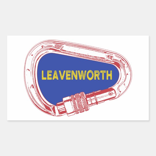 Leavenworth Climbing Carabiner Rectangular Sticker (Front)