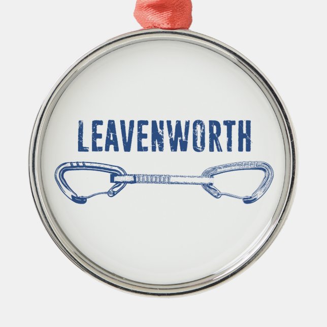 Leavenworth Climbing Quickdraw Metal Tree Decoration (Front)