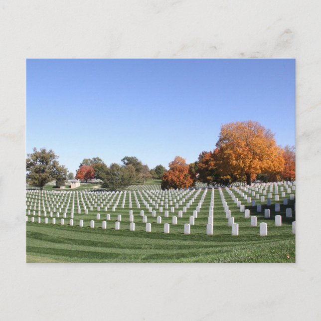 Leavenworth Kansas Cemetery in Fall  Postcard (Front)