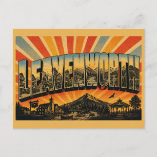 Leavenworth WA Bavarian Village Mountains River Postcard