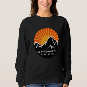 Leavenworth Washington Retro Sunset Mountains Vint Sweatshirt
