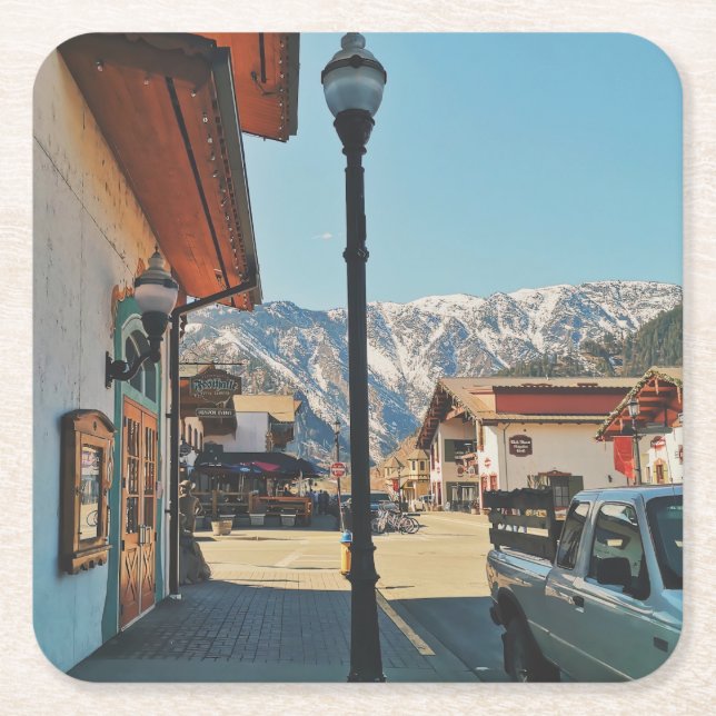 Leavenworth - Washington  Square Paper Coaster (Front)