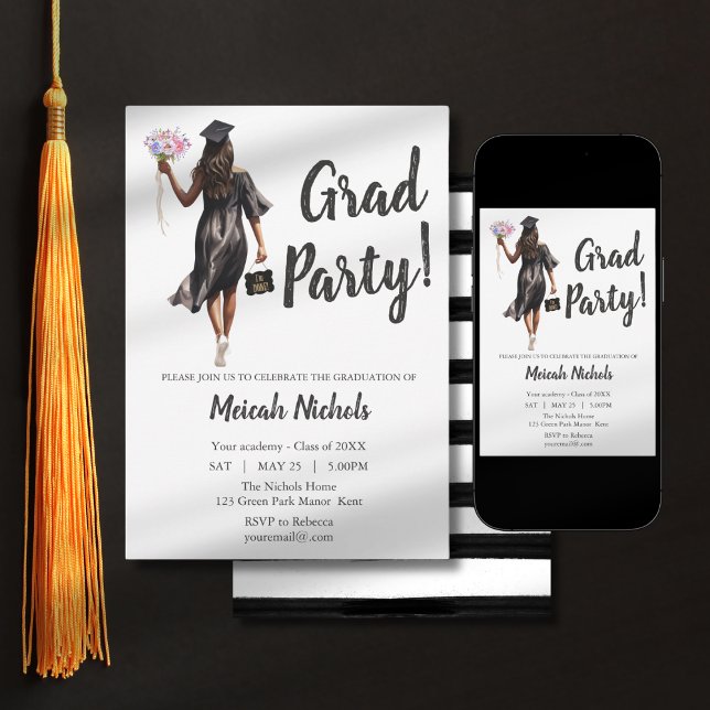 Leavers Graduation Modern Trendy Girl Invite (Creator Uploaded)