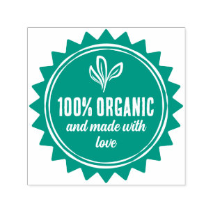 Leaves 100% Organic Made With Love Product Self-inking Stamp