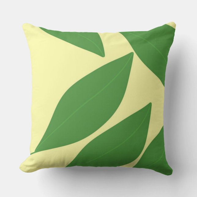 leaves abstract art cushion (Front)