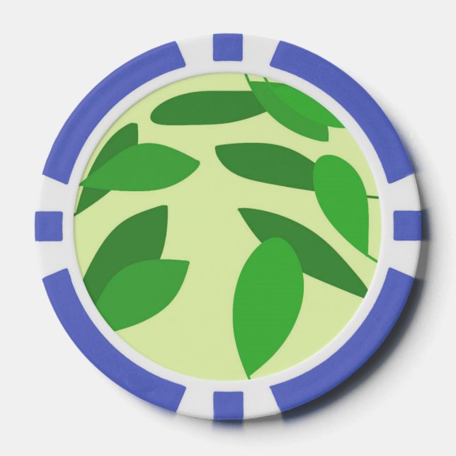 leaves abstract art poker chips (Front)