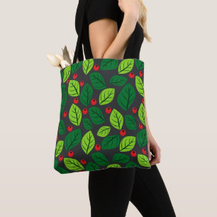 "Leaves and Berries" All-Over-Print Tote Bag
