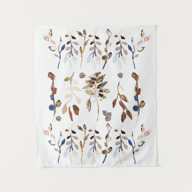 Leaves And Berries Elegant Floral Tapestry (Front)