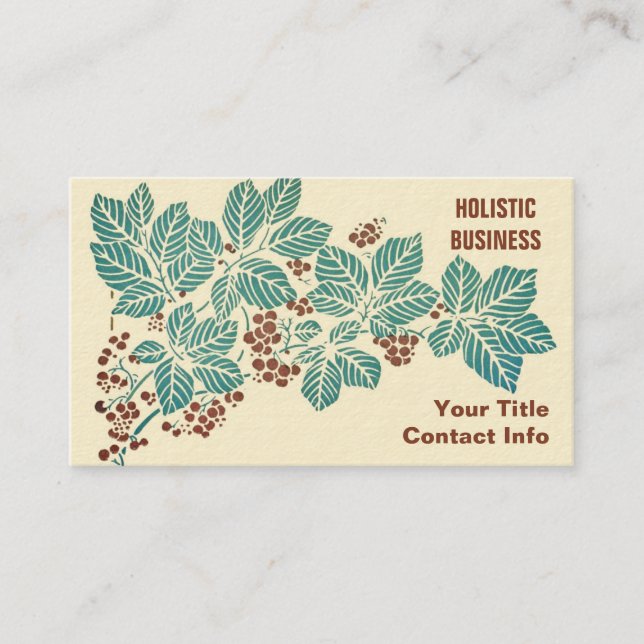 Leaves and Berries Herbal Medicine Holistic Health Business Card (Front)