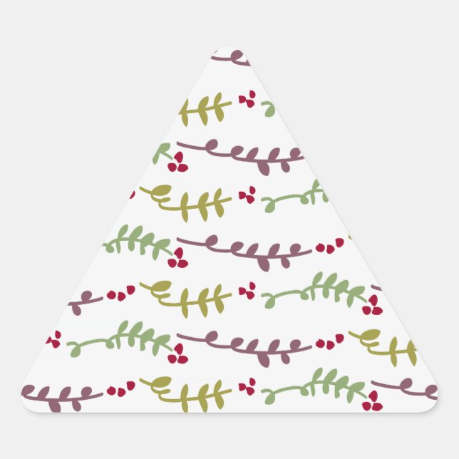 leaves and berries triangle sticker (Front)