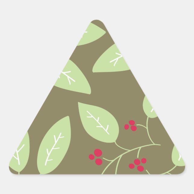 leaves and berries triangle sticker (Front)