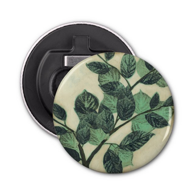 Leaves and Branches on Cream Background Bottle Opener (Front)