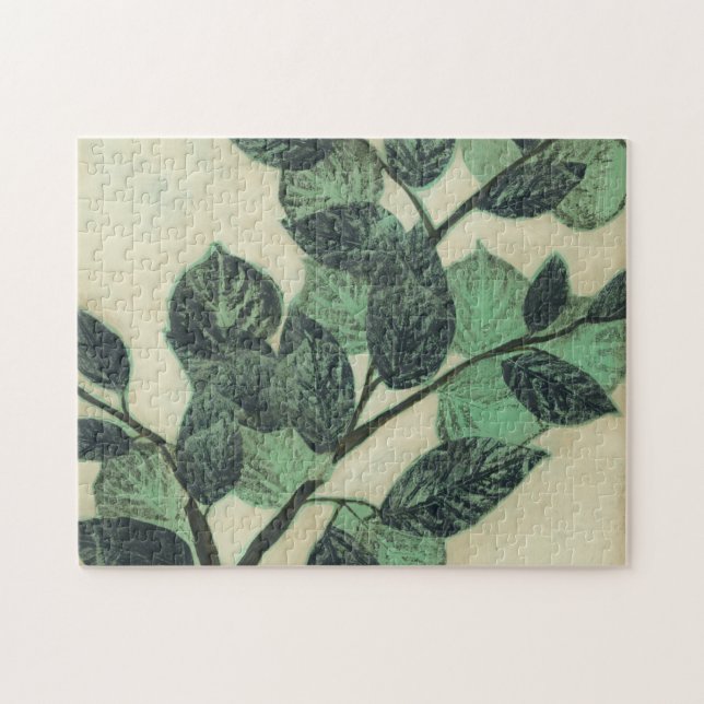 Leaves and Branches on Cream Background Jigsaw Puzzle (Horizontal)