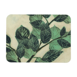 Leaves and Branches on Cream Background Magnet