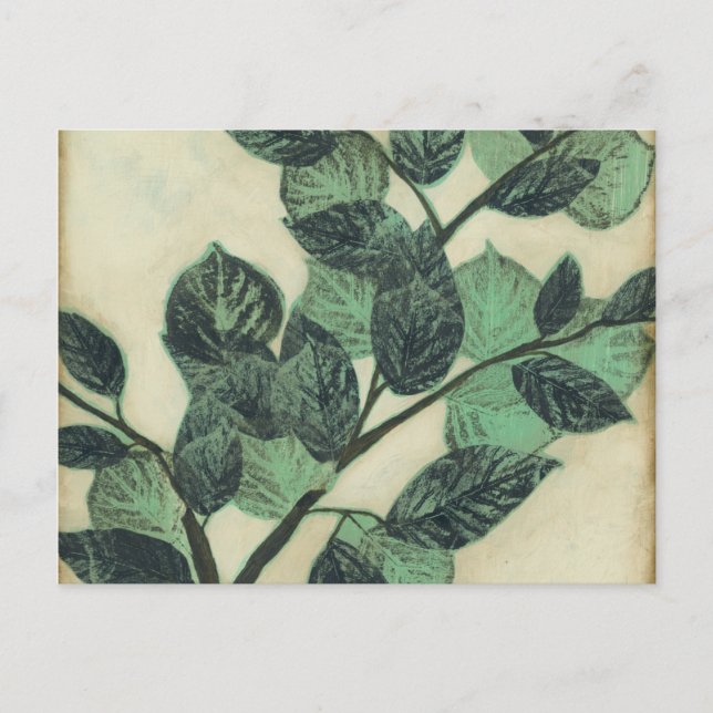 Leaves and Branches on Cream Background Postcard (Front)