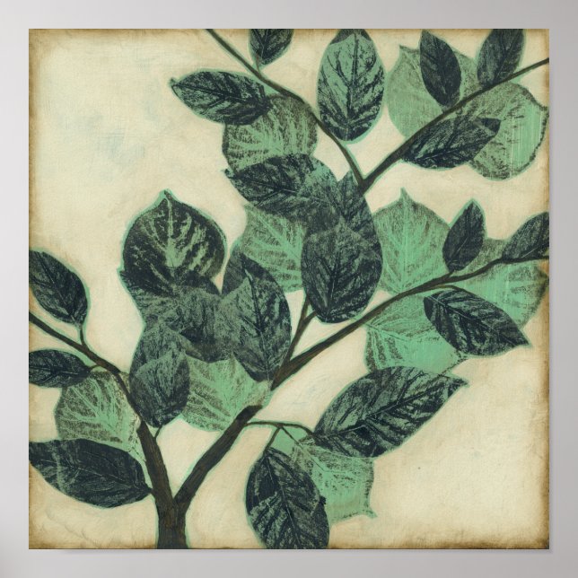Leaves and Branches on Cream Background Poster (Front)
