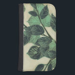 Leaves and Branches on Cream Background Samsung S4 Wallet Case<br><div class="desc">Vibrant green leaves and branches rest on a cream background in this print by Jennifer Goldberger. As the season change the colours on these leaves stay the same,  bringing a little consistency into your life.</div>