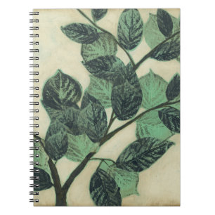 Leaves and Branches on Cream Background Spiral Notebook