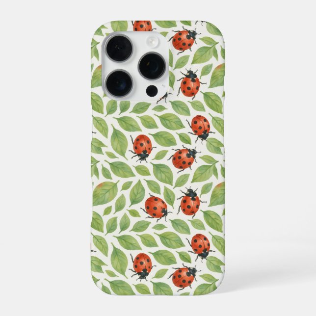 Leaves and Ladybugs  iPhone Case (Back)