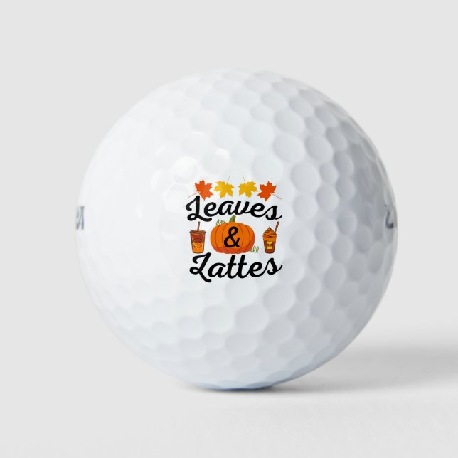 Leaves And Latte Fall Autumn Golf Balls (Front)