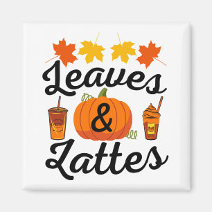 Leaves And Latte Fall Autumn Magnet