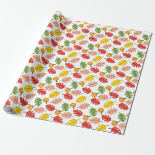 Leaves and Pumpkins Wrapping Paper
