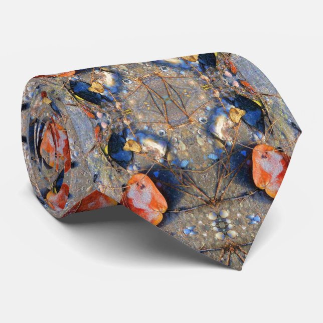 Leaves and Sea Shells Pattern, II Tie (Rolled)