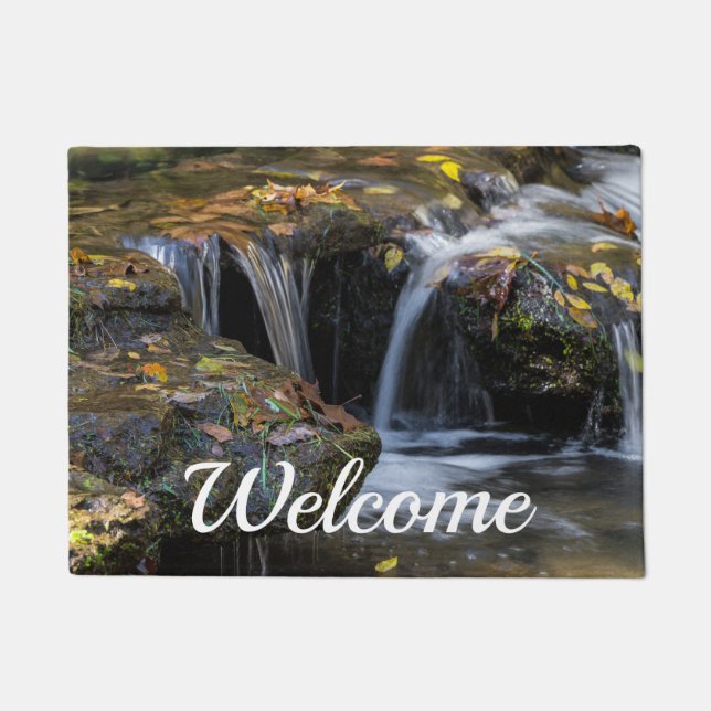 Leaves And Waterfalls Welcome Doormat (Front)