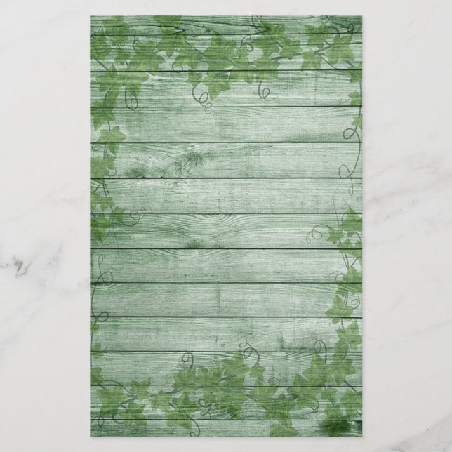 Leaves and Wood Stationery (Front)