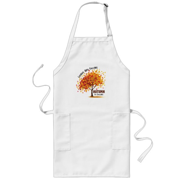 Leaves Are Falling, Autumn Is Calling – Cosy Fall  Long Apron (Front)