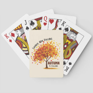 Leaves Are Falling, Autumn Is Calling – Cosy Fall  Playing Cards