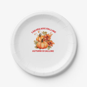 Leaves Are Falling Autumn Is Calling Design Classi Paper Plate
