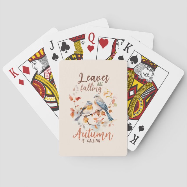 Leaves Are Falling, Autumn is Calling Playing Cards (Back)