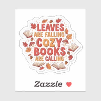 Leaves Are Falling Cosy Books Are Calling Sticker