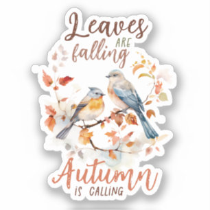 Leaves Are Falling –Whimsical Fall Birds & Foliage