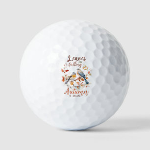Leaves Are Falling –Whimsical Fall Birds & Foliage Golf Balls