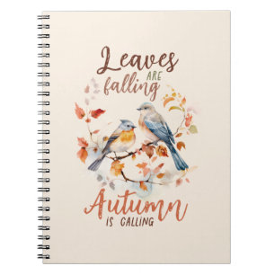 Leaves Are Falling –Whimsical Fall Birds & Foliage Notebook