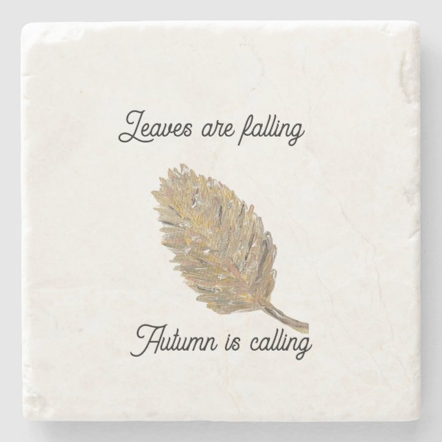 Leaves are Falling White Coaster (Front)