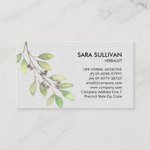 Leaves Berries Herbal Medicine Herbs Business Card