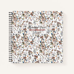 Leaves Berries White Vacation Rental Guest Book