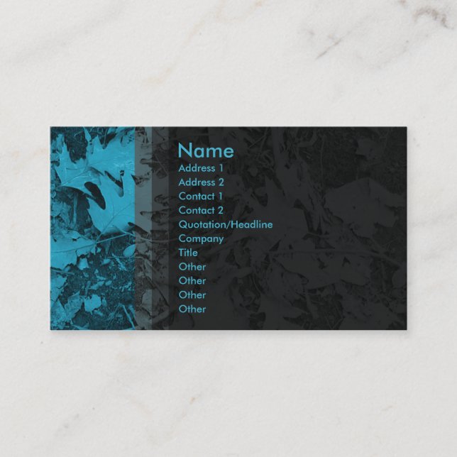 Leaves - Blue Business Card (Front)