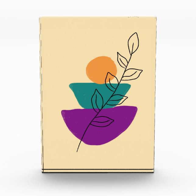 Leaves boho illustration  photo block (Front)