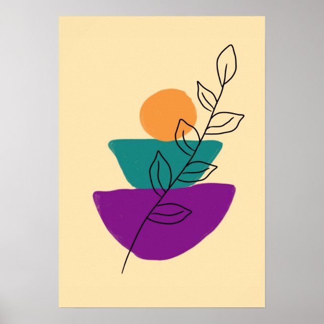 Leaves boho illustration  poster (Front)