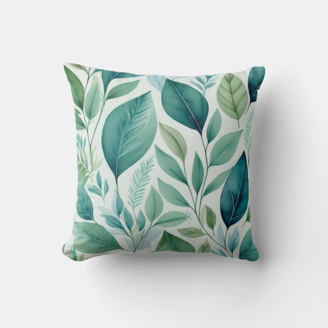 Leaves Botanical Foliage Rustic Greenery  Cushion (Front)