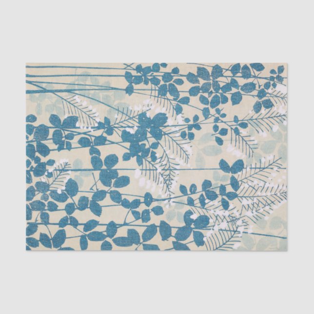Leaves Branches Botanical Print Vintage Japanese Tissue Paper (Front)