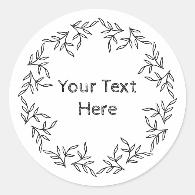 Leaves & Branches Classic Round Sticker (Front)