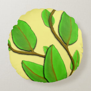 Leaves by Kenneth Yoncich Round Cushion