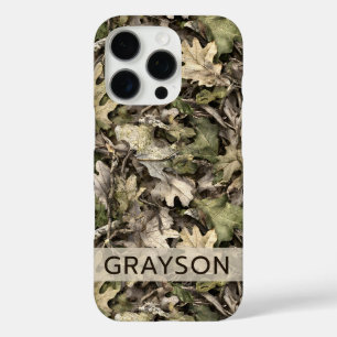 Leaves Camouflage Personalized iPhone 16 Pro Case